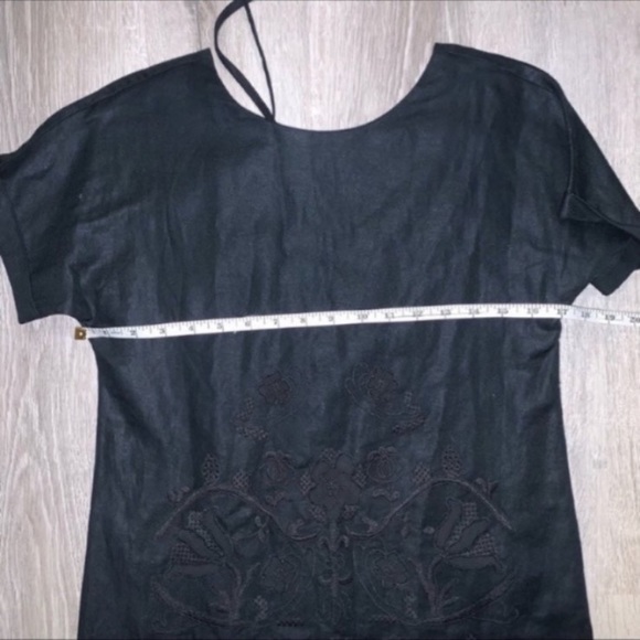 Madewell Embroidered Floral Linen Black Dress - Picture 8 of 9